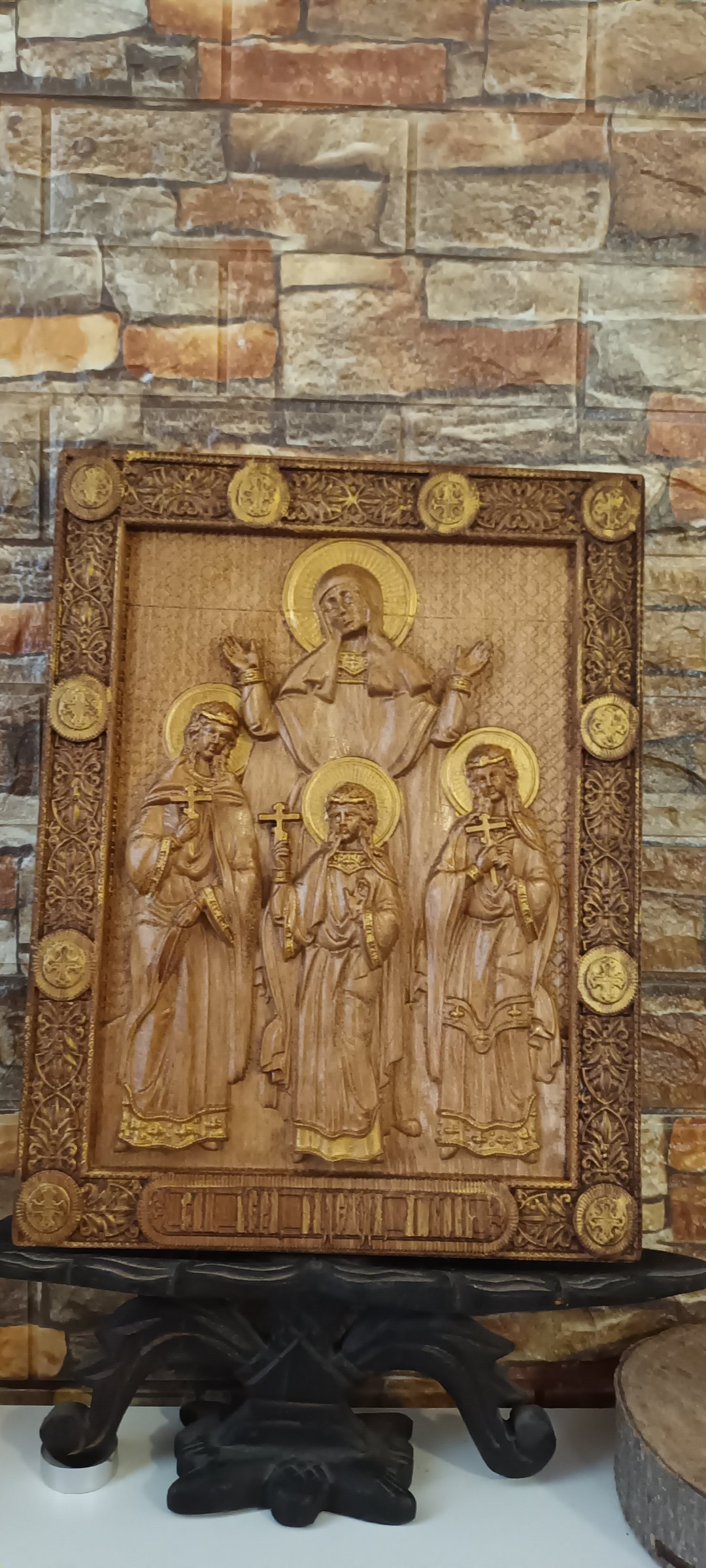 Дървена икона Вяра,Надежда, Любов и София
